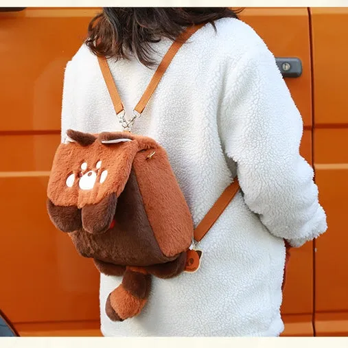  Kawaii Red Panda Plush Backpack
