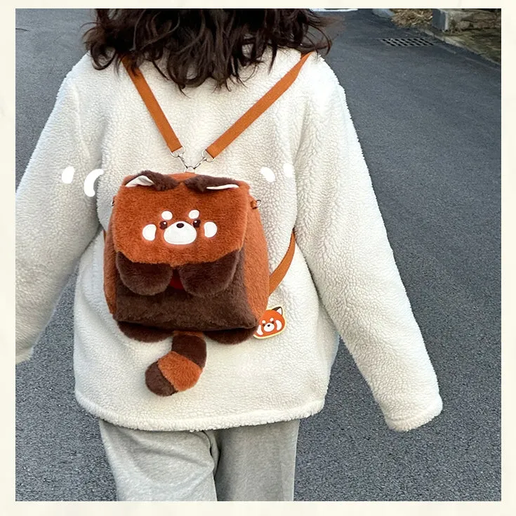  Kawaii Red Panda Plush Backpack
