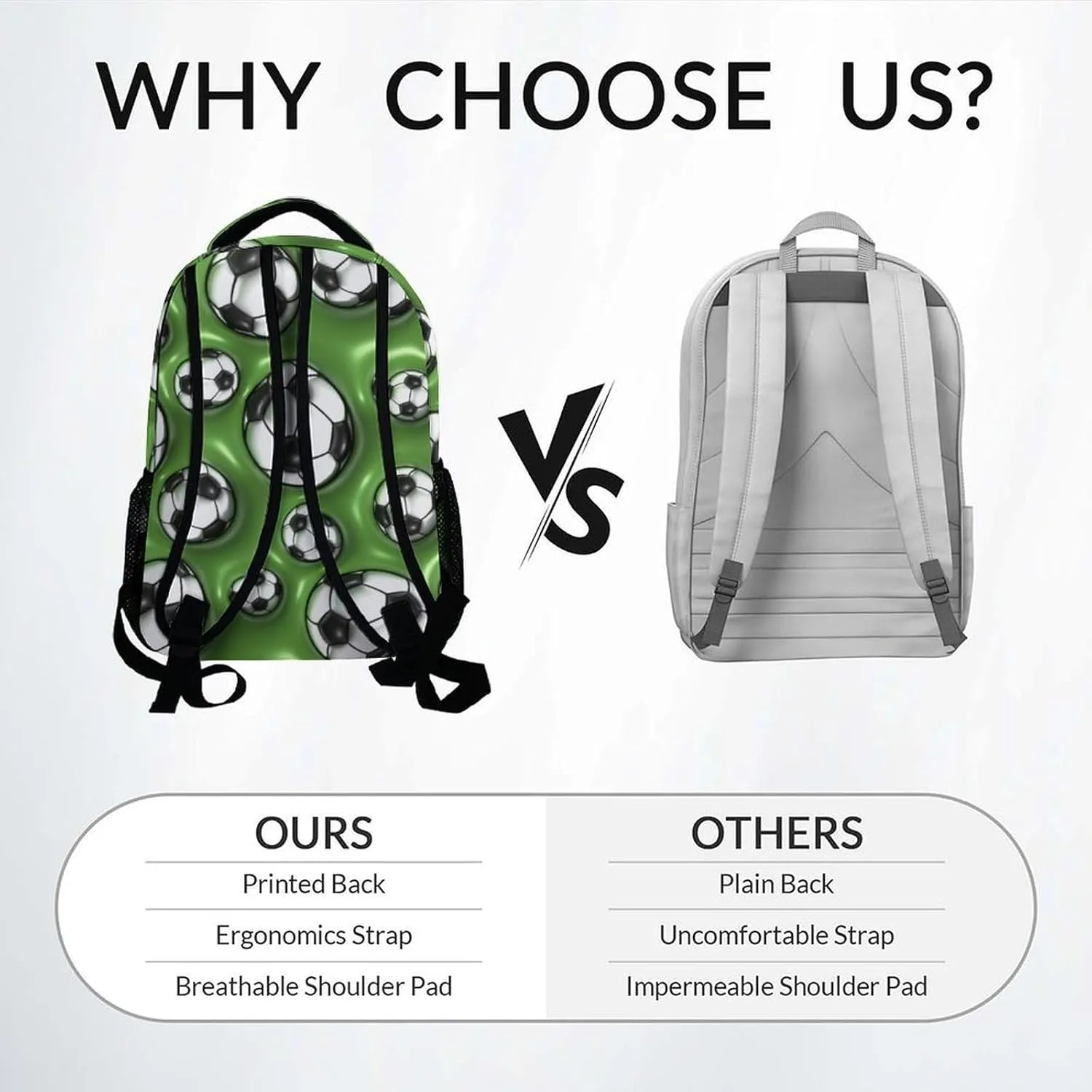 Kid Backpack for Boys - 2D Soccer Ball Bookbag - Lightweight Durable Large Capacity - 17 Inch Green Bookbag for School, Travel and Camp