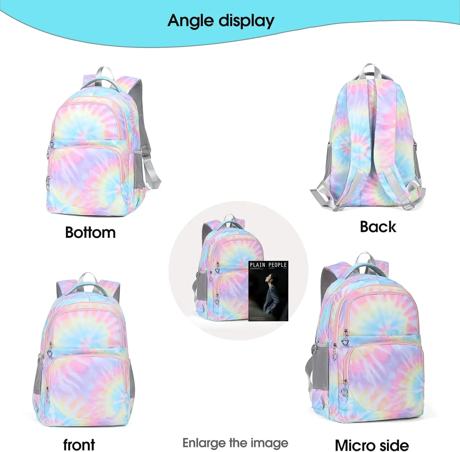 Kids Backpack for Girls Teens Bookbag for Elementary Primary Middle School with Lunch Box Set
