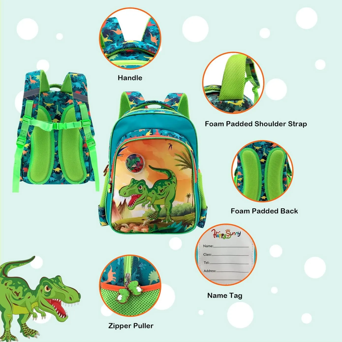 Kids Backpack, Picture Changing Lenticular School Backpack with Lunch Box