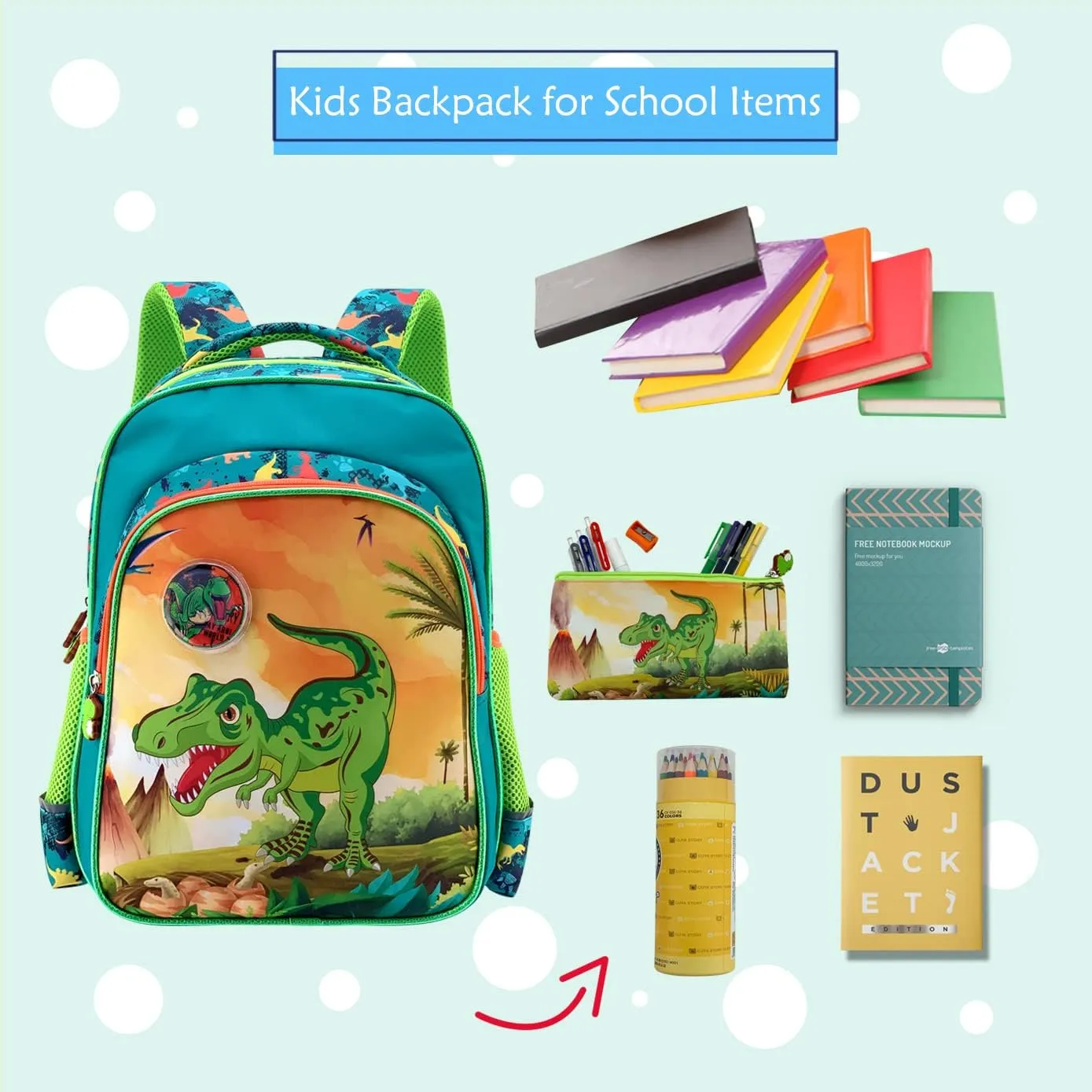 Kids Backpack, Picture Changing Lenticular School Backpack with Lunch Box