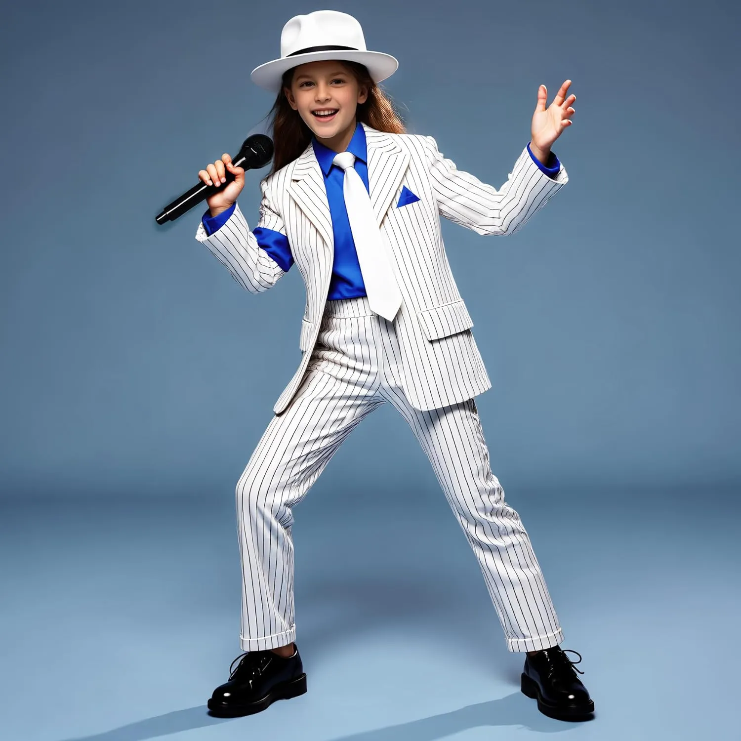 Kids Dance Star Costume for Boys Girls 80s 90s Pop Stage Outfit for Cosplay Party Halloween