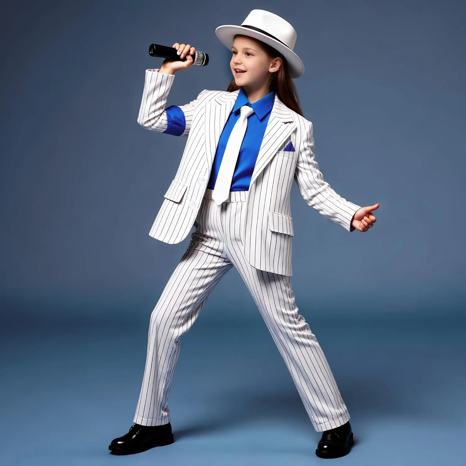 Kids Dance Star Costume for Boys Girls 80s 90s Pop Stage Outfit for Cosplay Party Halloween