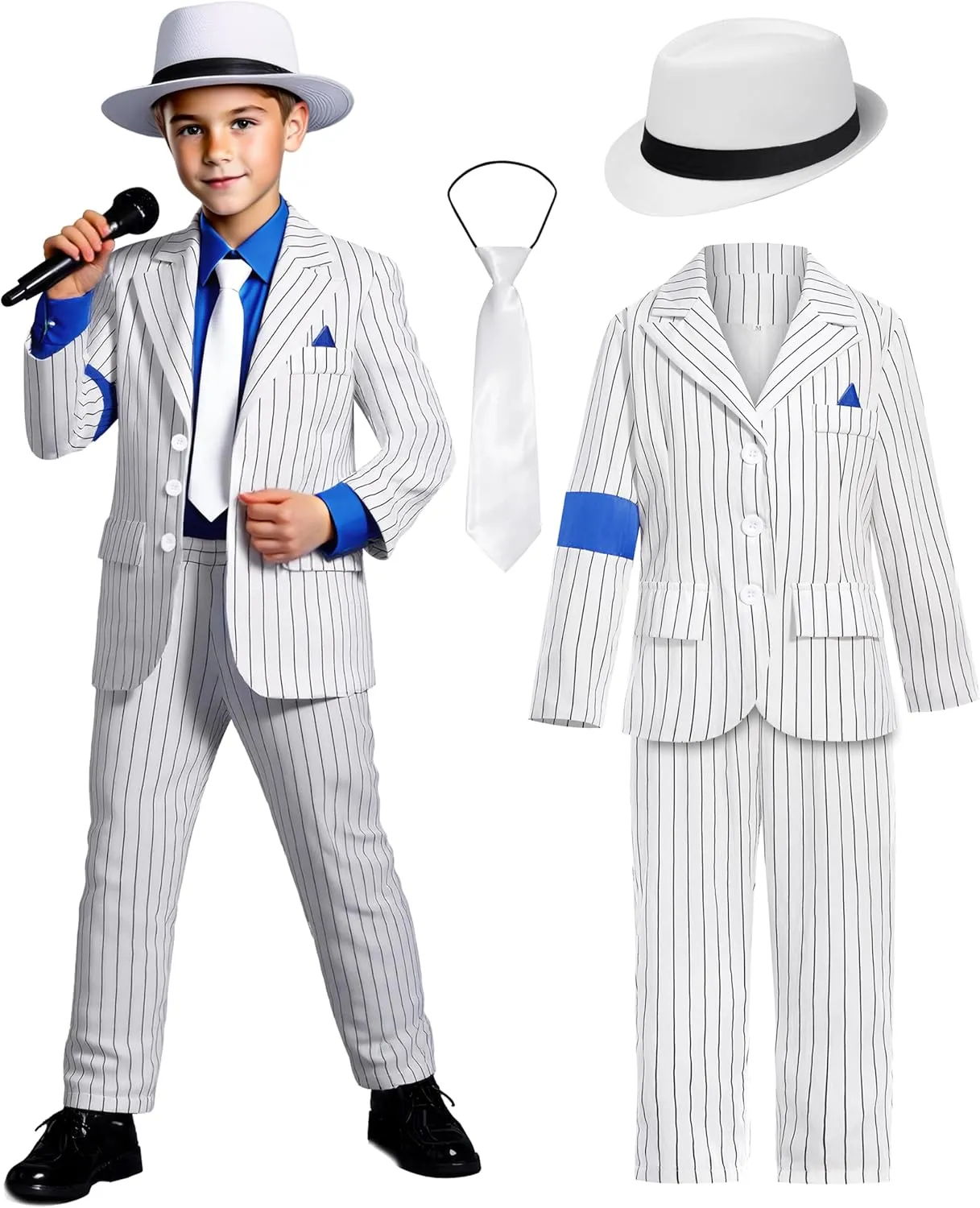 Kids Dance Star Costume for Boys Girls 80s 90s Pop Stage Outfit for Cosplay Party Halloween