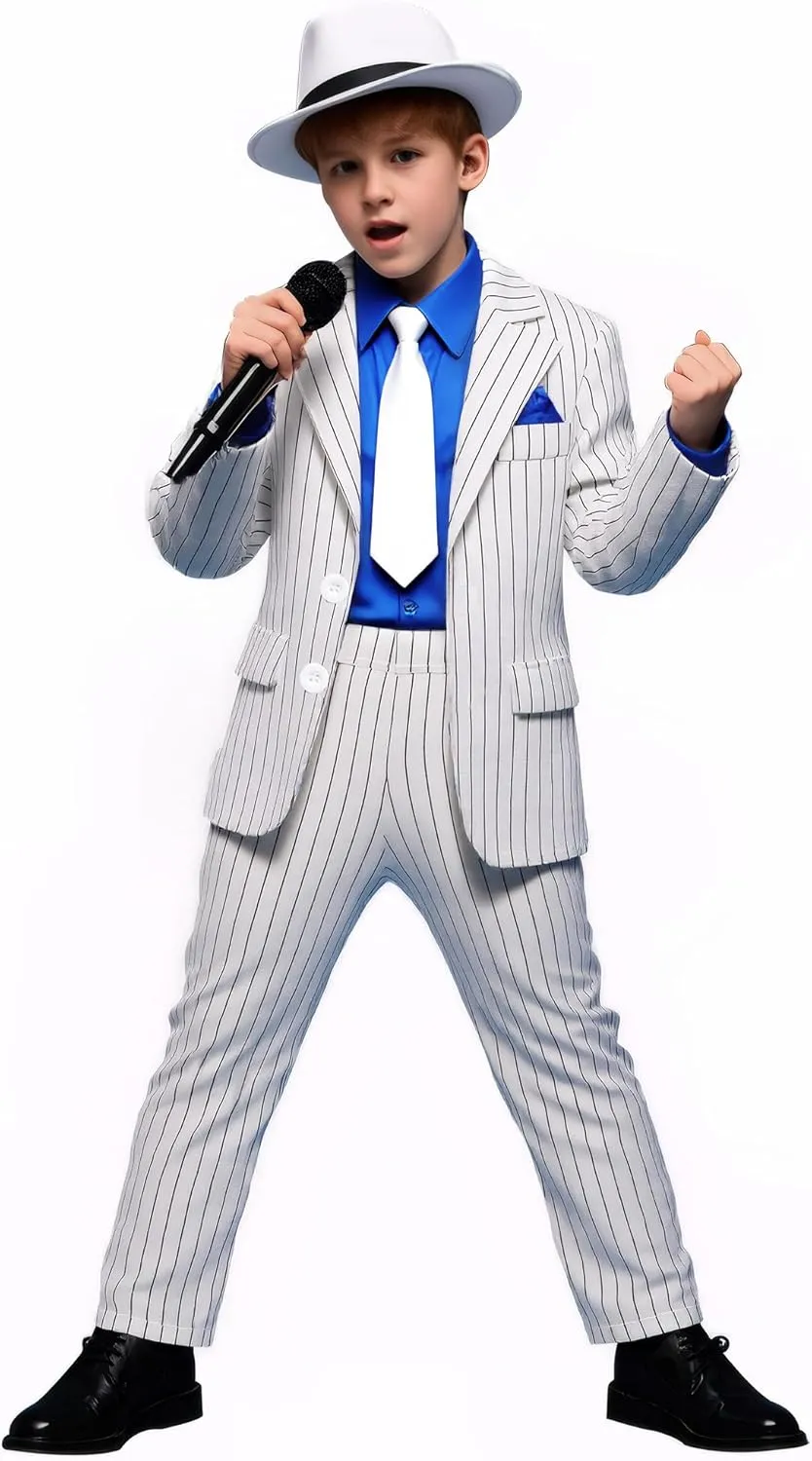 Kids Dance Star Costume for Boys Girls 80s 90s Pop Stage Outfit for Cosplay Party Halloween