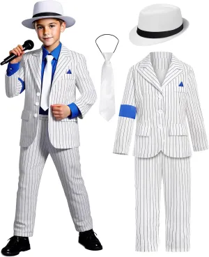 Kids Dance Star Costume for Boys Girls 80s 90s Pop Stage Outfit for Cosplay Party Halloween