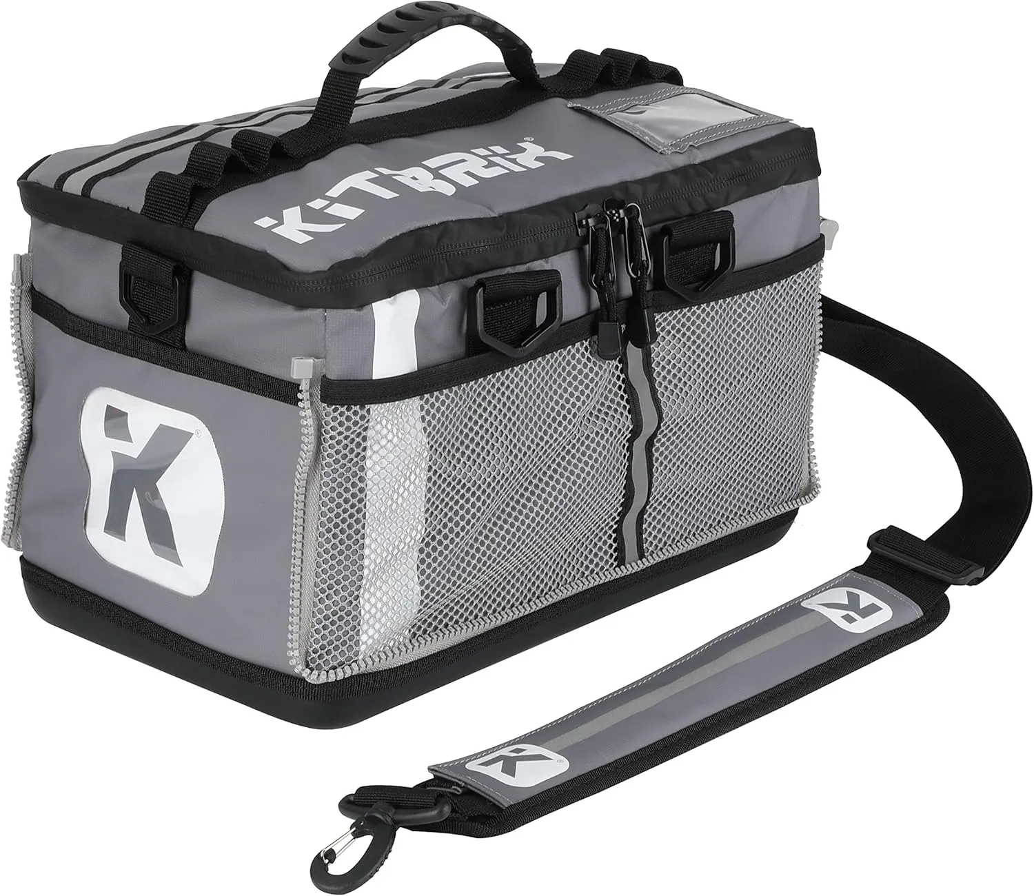 KITBRIX Large Gym Bag - Waterproof Sports, Travel & Outdoor Duffle Bag - Kit & Equipment Bags for Football, Soccer, Swimming, Cycling, Running, Triathlon, Baseball, Hockey - Gray