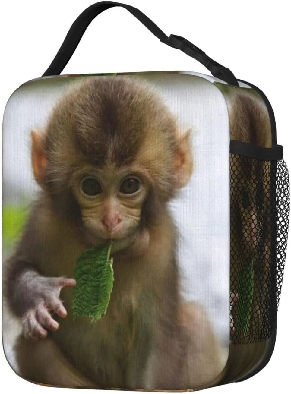 KiuLoam Insulated Lunch Box Cute Monkey 3D Animal Reusable Lunch Bag With Shoulder Strap For Women/Men/Girls/Boys Lunchbox Meal Tote Bag