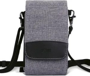 KIWIFOTOS Dual-Layer Travel Pouch Bag with Shoulder Strap, Holder Case for iPhone Cell Phone Smartphone Memory Card Power Bank Charger Passport ID Credit Card Earphones