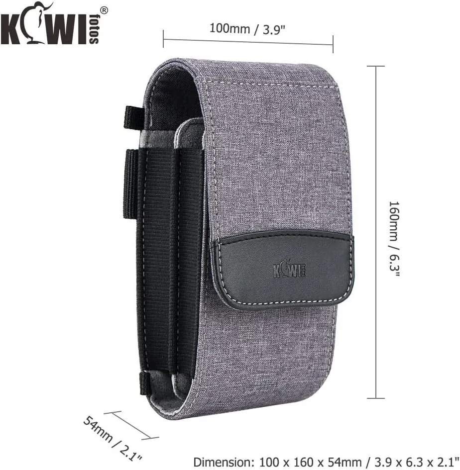 KIWIFOTOS Dual-Layer Travel Pouch Bag with Shoulder Strap, Holder Case for iPhone Cell Phone Smartphone Memory Card Power Bank Charger Passport ID Credit Card Earphones