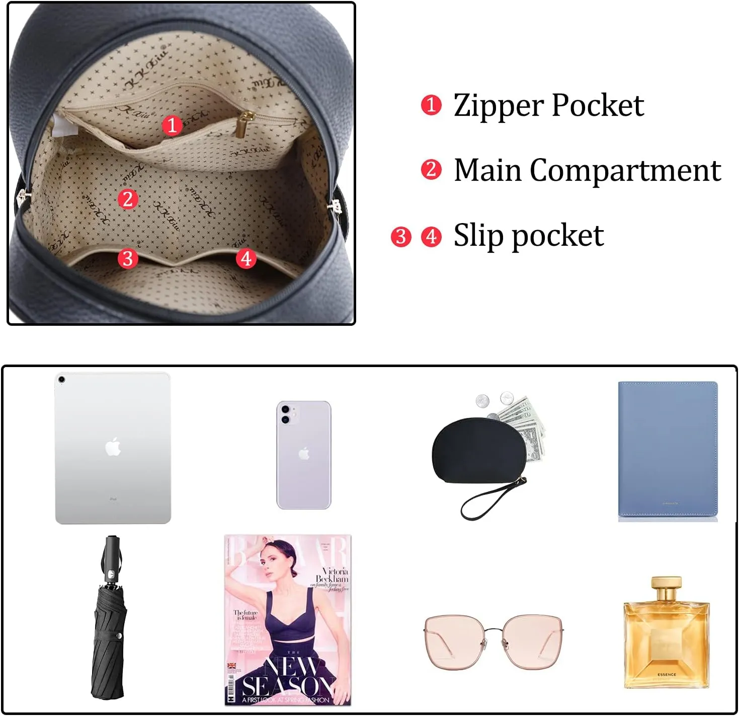 KKXIU Girls Small Backpack Purse Vegan Leather Mini Bookbag for Women Cute Teen Pompom Daypack