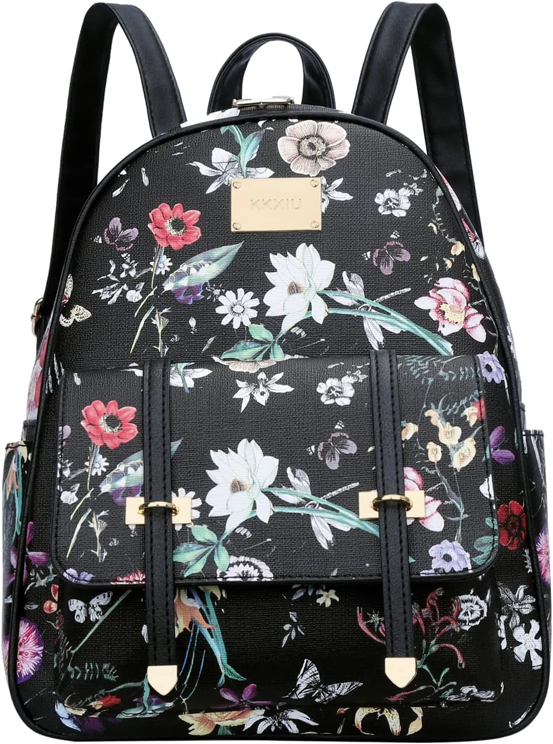 KKXIU Girls Small Backpack Purse Vegan Leather Mini Bookbag for Women Cute Teen Pompom Daypack