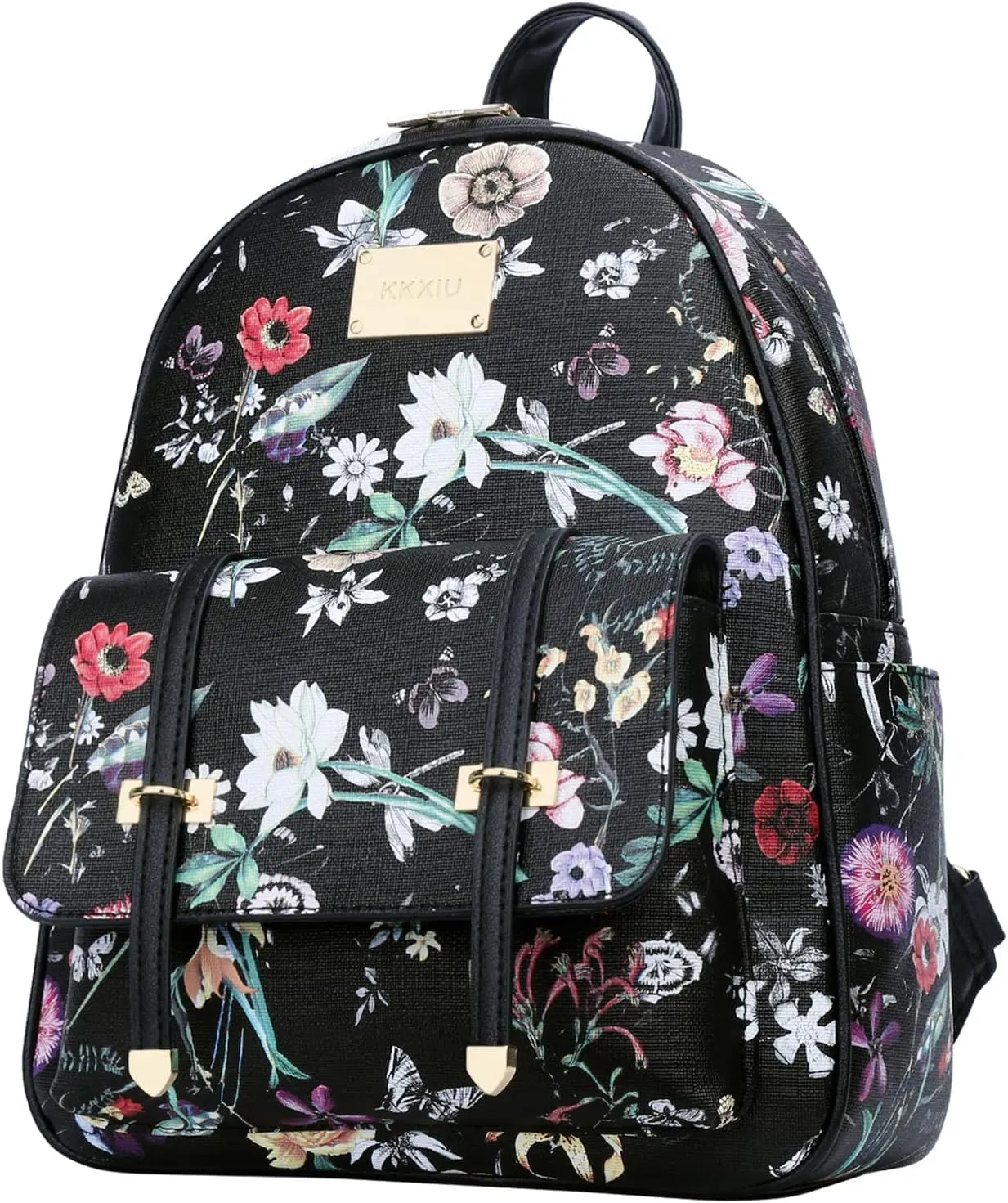 KKXIU Girls Small Backpack Purse Vegan Leather Mini Bookbag for Women Cute Teen Pompom Daypack