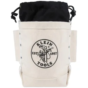 Klein Tools 5416TCP Tool Bag, Extra Tall Top Closing Bolt Bag with 3-Inch Drawstring, Heavy-Duty No. 4 Canvas, 5 x 12 x 9-Inch