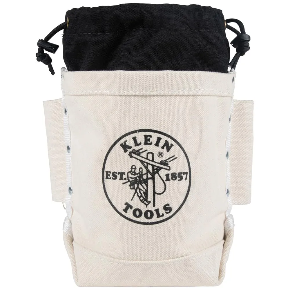Klein Tools 5416TCP Tool Bag, Extra Tall Top Closing Bolt Bag with 3-Inch Drawstring, Heavy-Duty No. 4 Canvas, 5 x 12 x 9-Inch