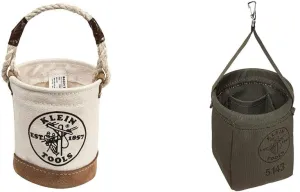 Klein Tools Canvas Bucket Bundle with Mini Tool Bucket and Tapered Bottom Bag (5104MINI   5143)