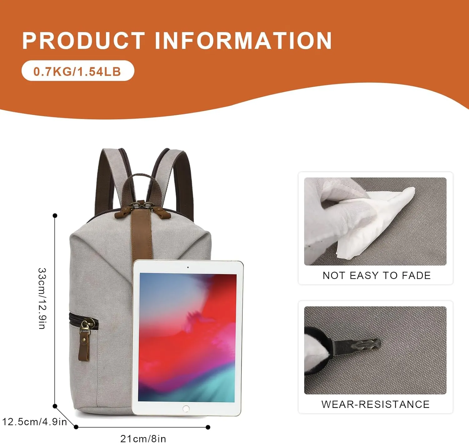 KouLi Buir Canvas Sling bag,Small Crossbody Backpack,Convertible Chest Bag Casual Daypack For Outdoor Cycling Hiking Travel (B2463-Leaden)