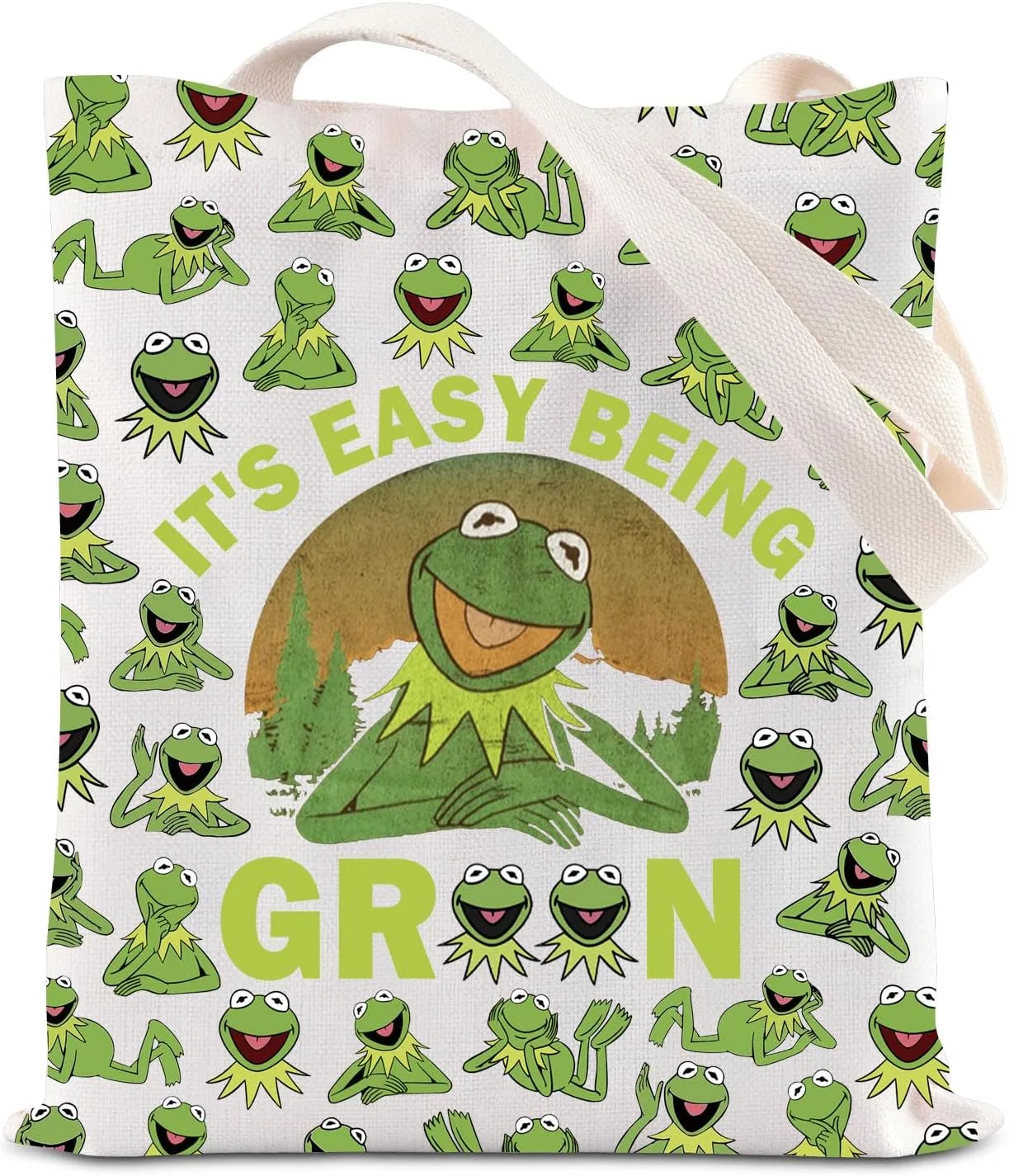 KUIYAI Movie Merchandise Inspired Tote Bag WDW Frog Gift Frog Characetr Canvas Bag Singing Frog Gift For Fans
