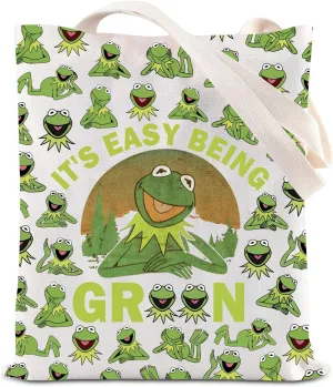 KUIYAI Movie Merchandise Inspired Tote Bag WDW Frog Gift Frog Characetr Canvas Bag Singing Frog Gift For Fans