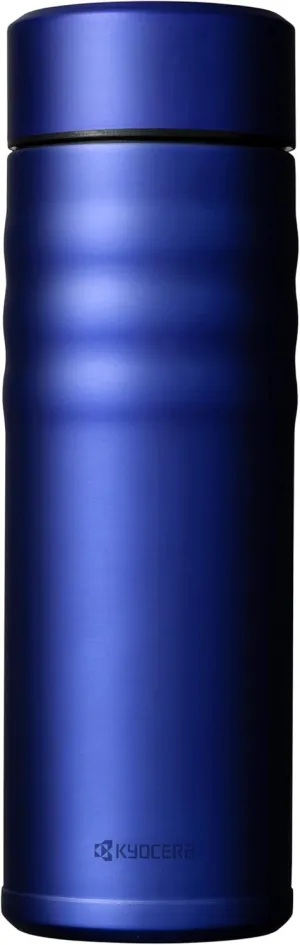 KYOCERA 17oz. Ceramic Coated Interior, Double Wall Vacuum Insulated, Stainless Steel Travel Mug-Matte Blue