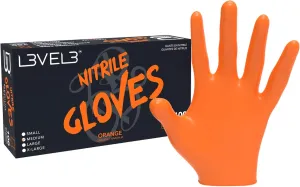 L3 Level 3 Nitrile Gloves - Professional Heavy Duty Disposable Gloves - Latex Free - Fits Snug - Box of 100