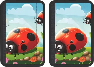 Ladybug Landscape Car Seat Belt Pad 2 Pack Universal Fit Seatbelt Cover Soft and Comfortable Backpack Shoulder Pad Adjustable Neck Cushion Protector Harness Pad for Car Bag
