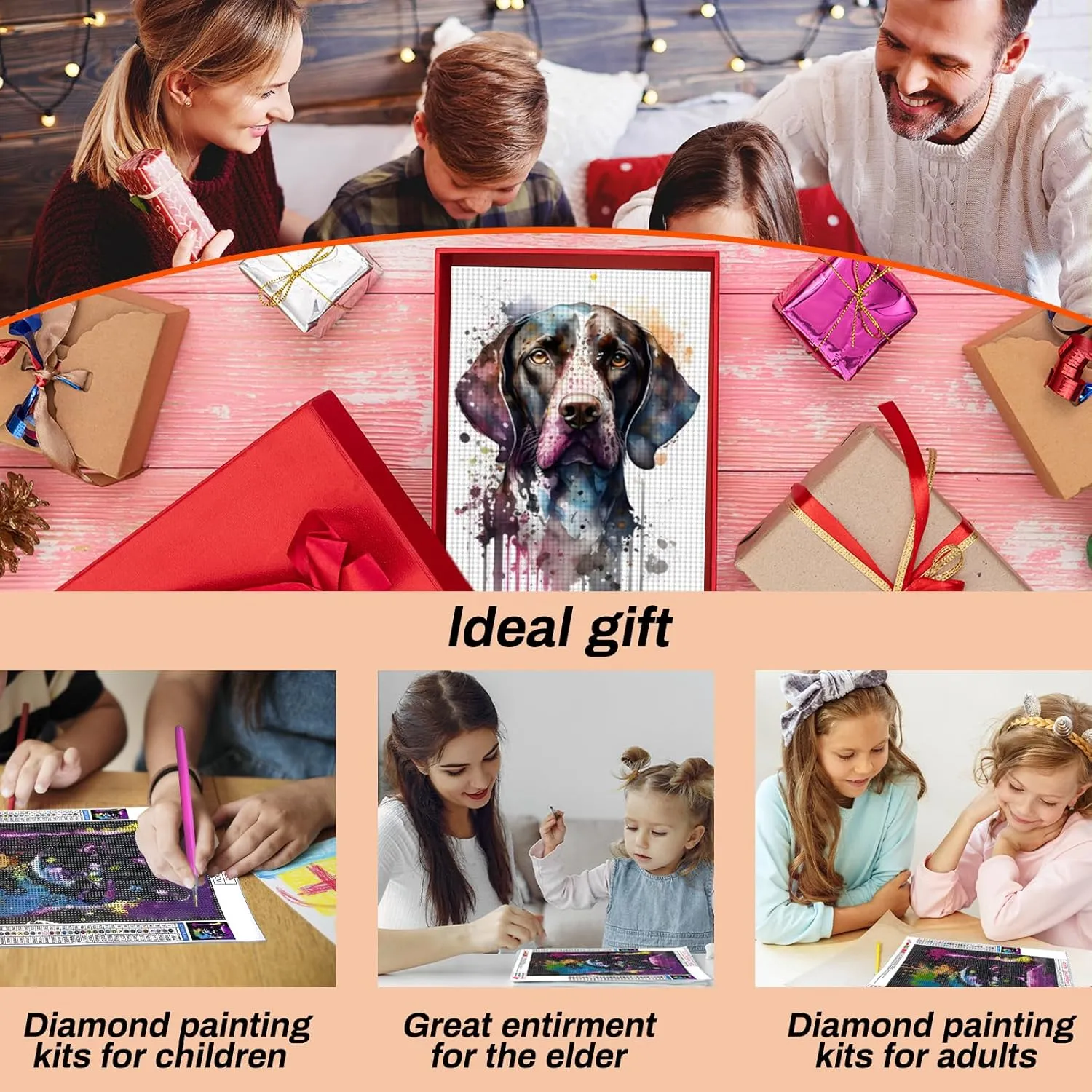 Landscape Diamond Painting Kit - Sunset and Beach Campfire Round Full Drill 5D Diamond Art for Adults Kids Beginners,Paint by Numbers Painting for Room Decor 20x24 inch