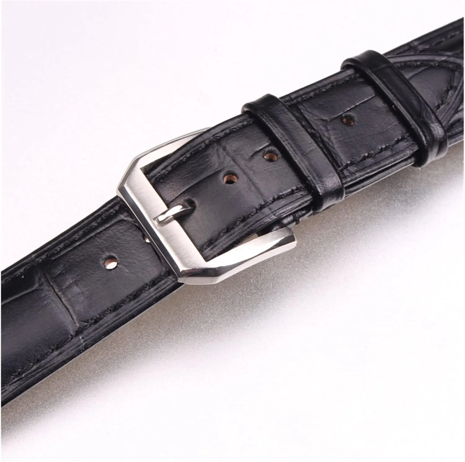 LAnGSHAW 19mm 20mm 21mm 22mm 24mm Leather Clock Watch Strap Band Watch Accessories Metal Buckle Clasp (Band Color : Brown, Band Width : 24mm)