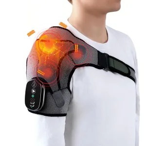 LANGSKIP'S Cordless Shoulder Heating Pads for Rotator Cuff Pain, Heated Shoulder Brace with Vibration for Women Men,Neck and Shoulder Massager Heated Shoulder Wrap
