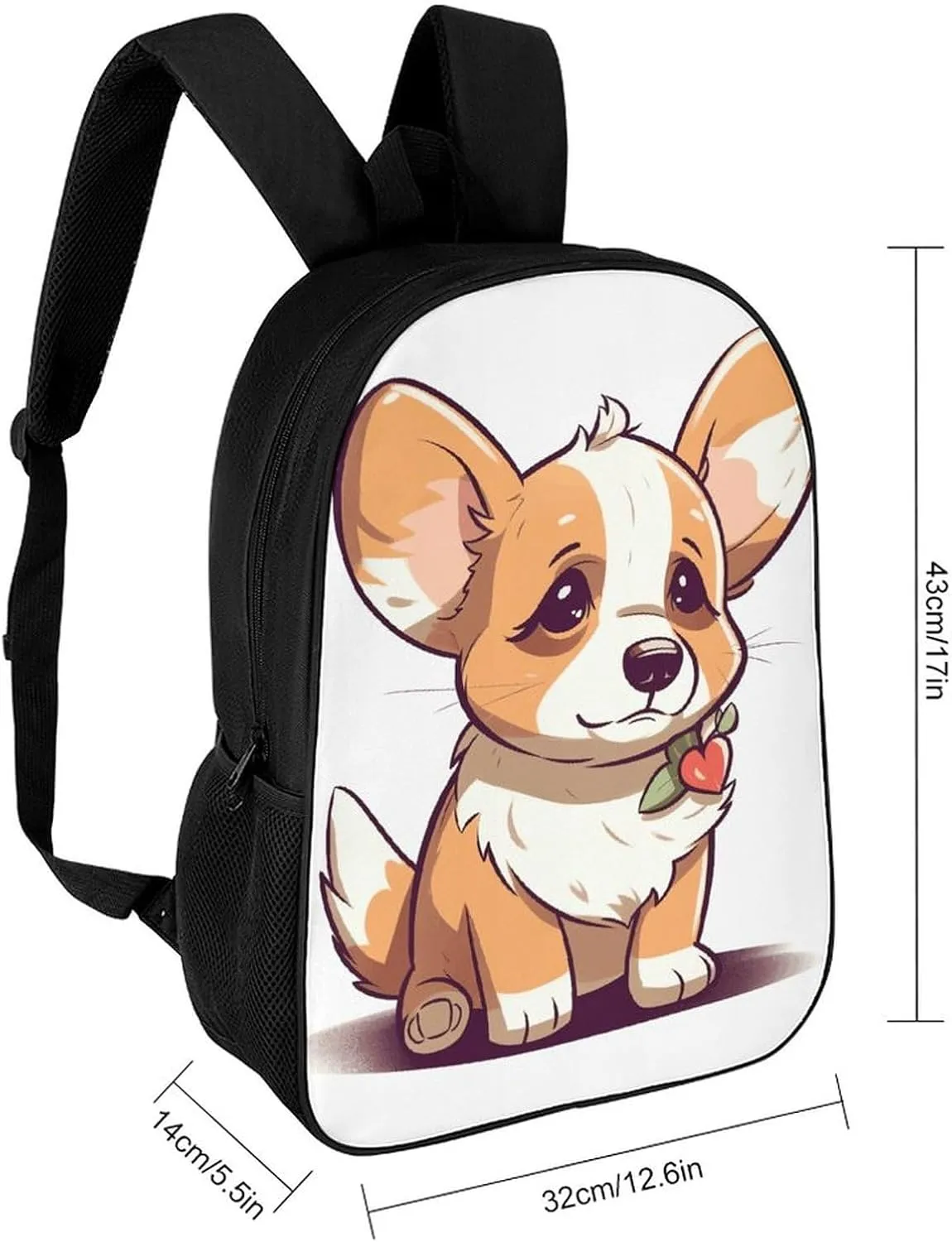 Laptop Backpack for Men 17 Inch Corgi Stickers Work Casual Backpack Lightweight Travel Shoulder Bag