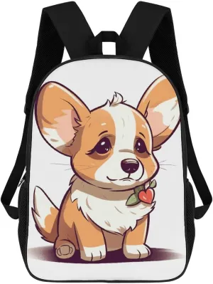 Laptop Backpack for Men 17 Inch Corgi Stickers Work Casual Backpack Lightweight Travel Shoulder Bag