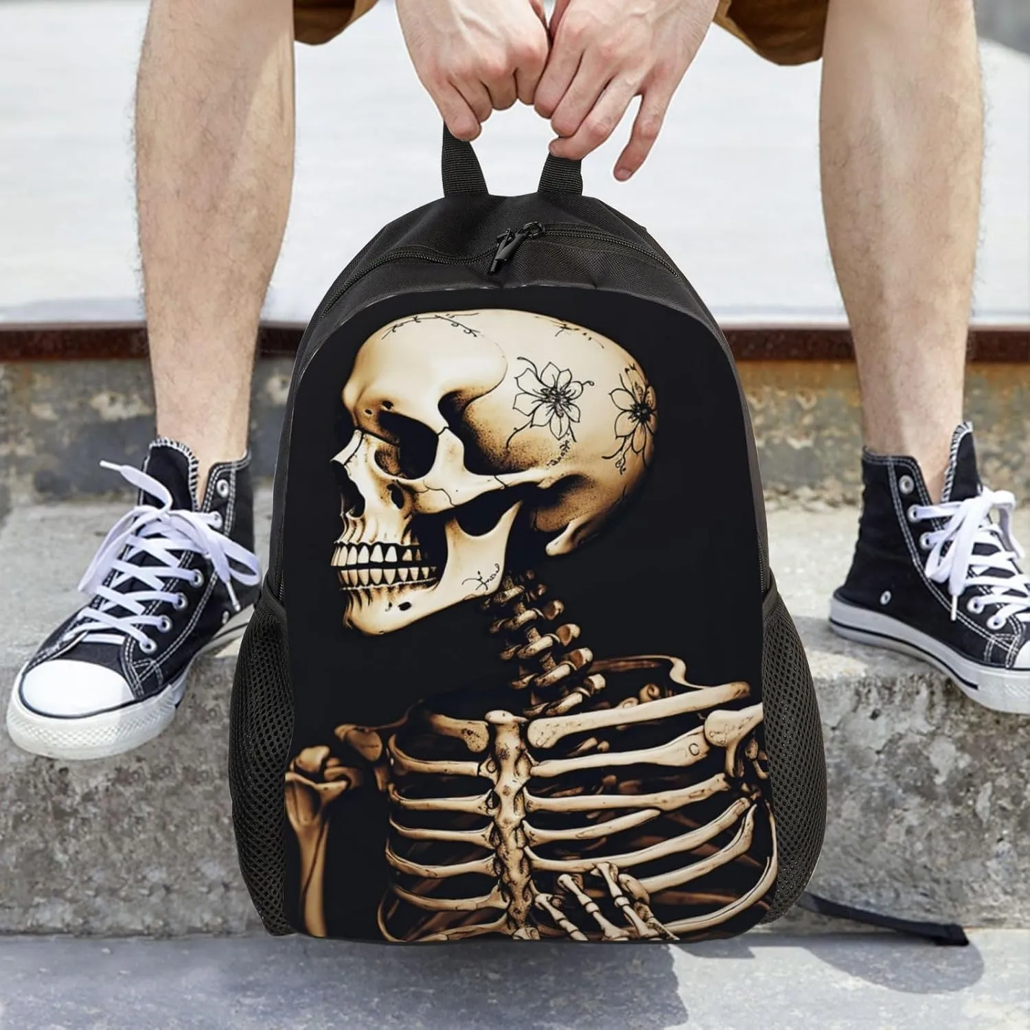 Laptop Backpack for Men Women Carry On Backpack Aesthetic skeleton Backpack Lightweight Travel Bag Casual Daypack