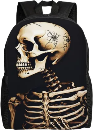 Laptop Backpack for Men Women Carry On Backpack Aesthetic skeleton Backpack Lightweight Travel Bag Casual Daypack