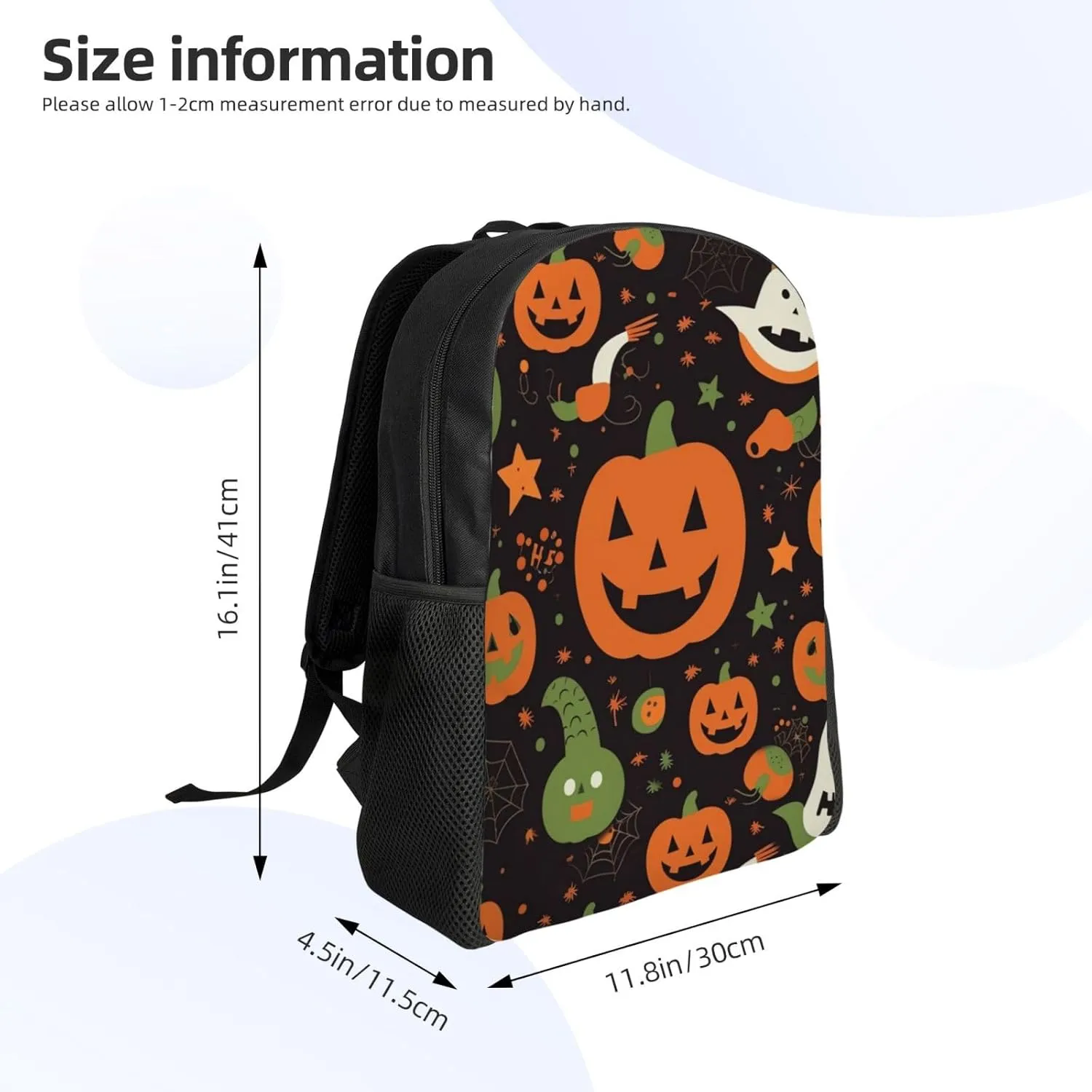 Laptop Backpack for Men Women Carry On Backpack Happy Halloween Backpack Lightweight Travel Bag Casual Daypack