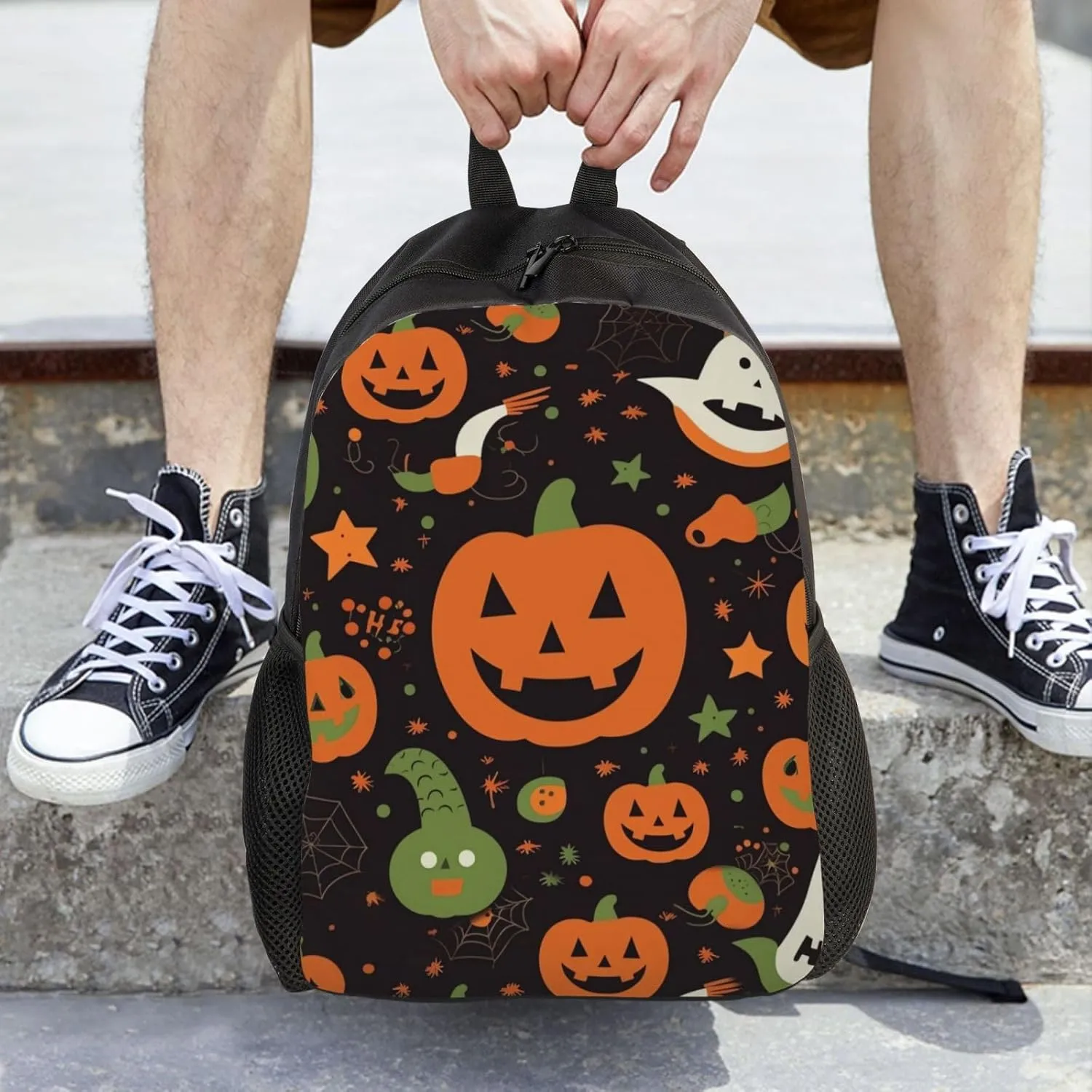 Laptop Backpack for Men Women Carry On Backpack Happy Halloween Backpack Lightweight Travel Bag Casual Daypack