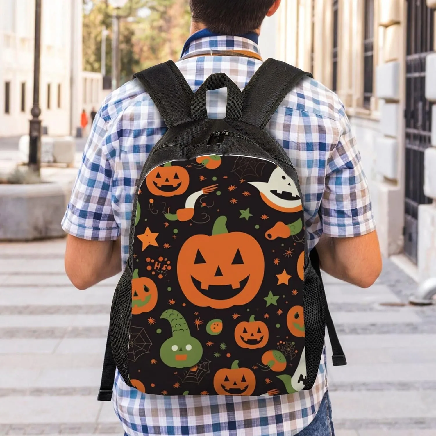 Laptop Backpack for Men Women Carry On Backpack Happy Halloween Backpack Lightweight Travel Bag Casual Daypack