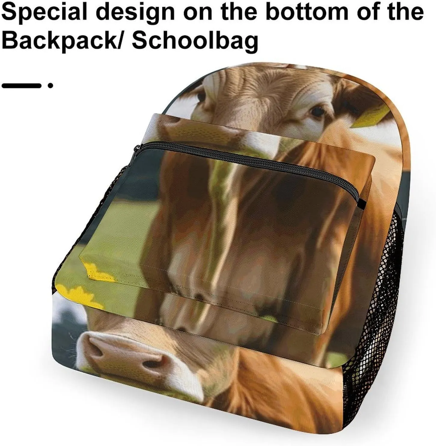 Laptop Backpack for Men Women Lightweight Daypack with Compartment Rucksack Animal Brown Cow Laptop Bag
