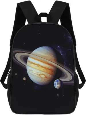 Laptop Backpack for Men Women Lightweight Travel Bag Planet Jupiter Casual Daypack 17 Inch Adjustable Shoulder Bag for Work