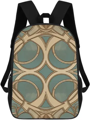 Laptop Backpack for Men Women Lightweight Travel Bag Symmetrical Pattern Casual Daypack 17 Inch Adjustable Shoulder Bag for Work