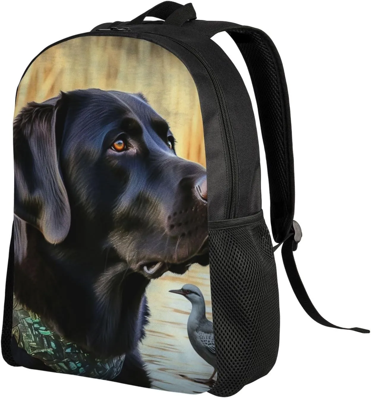 Laptop Backpack for Women Men Carry-on Backpack A Black Labrador Daypack Lightweight Travel Shoulder Bags