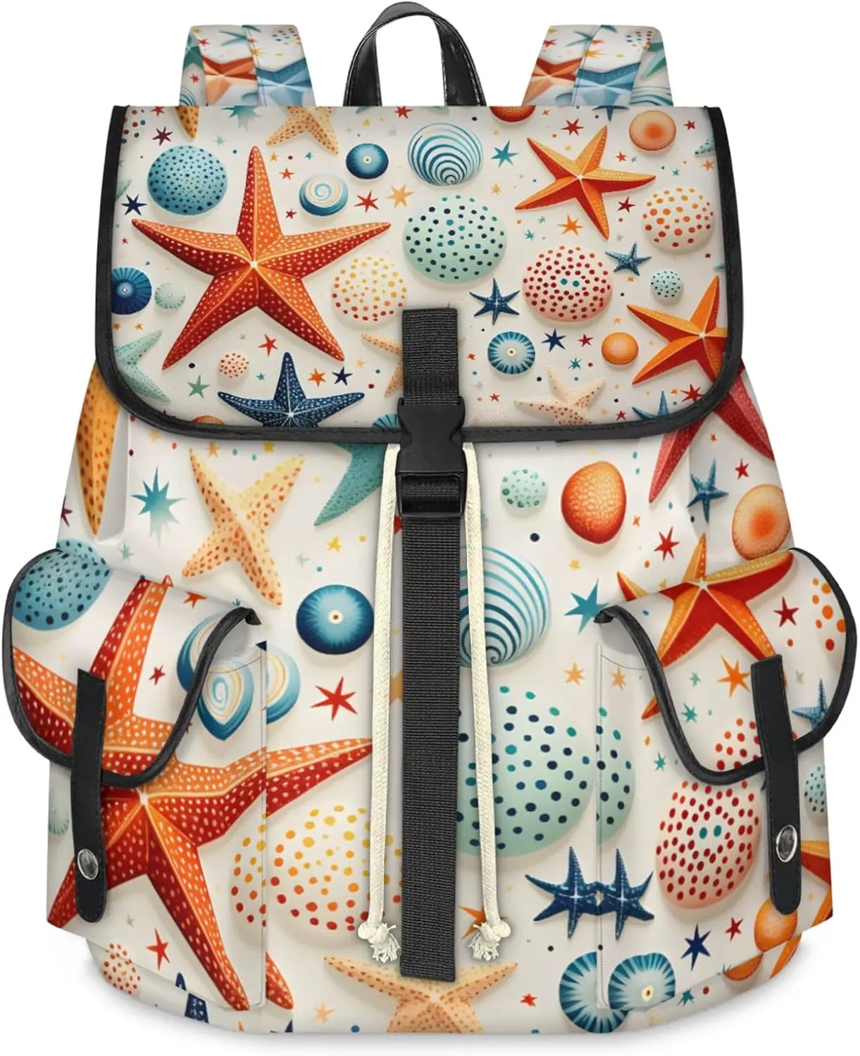 Laptop Backpacks Beach Sea Starfish Travel Backpack for Women Work Backpack Computer Bag for Business Travel Fits 15 Inch Laptop