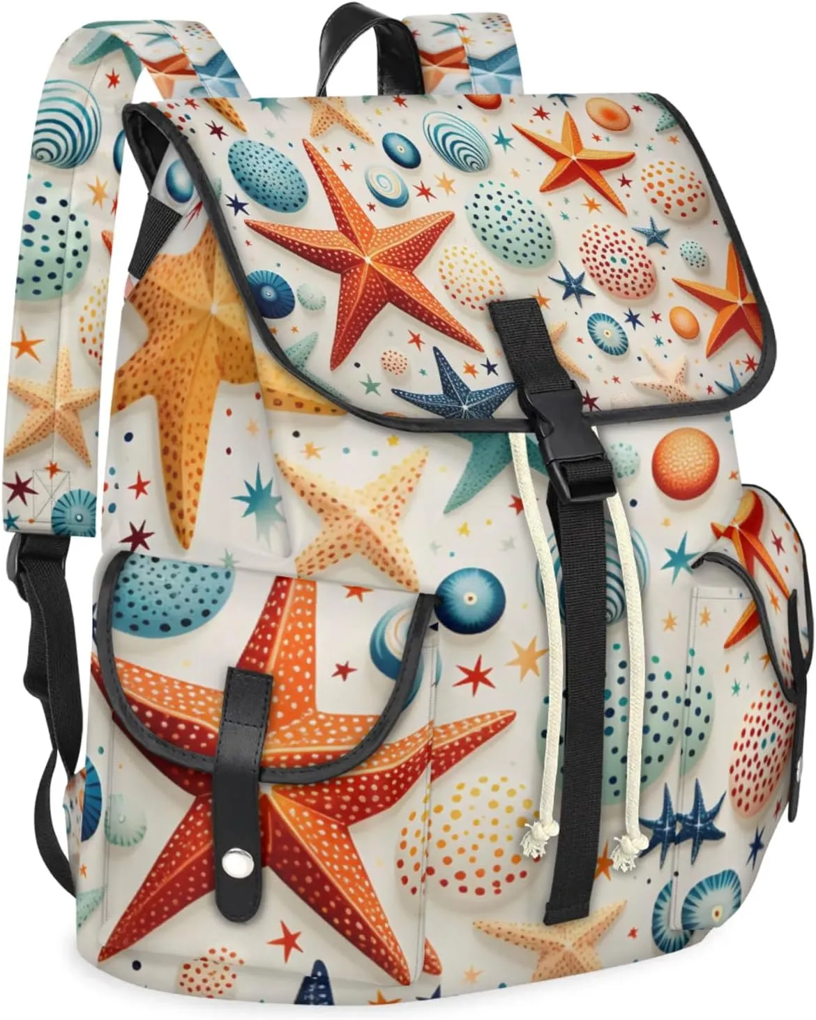 Laptop Backpacks Beach Sea Starfish Travel Backpack for Women Work Backpack Computer Bag for Business Travel Fits 15 Inch Laptop