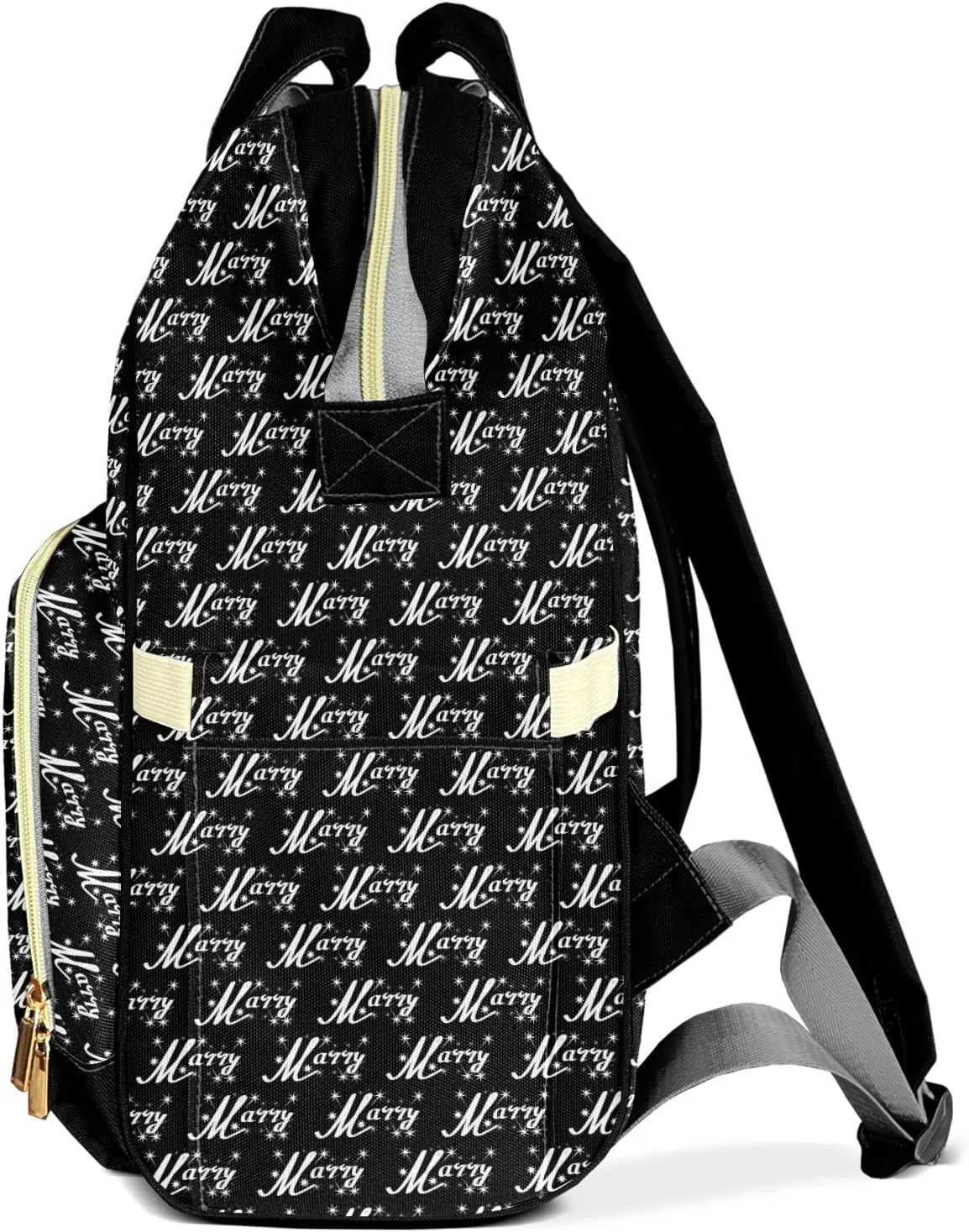 Large Capacity Custom Diaper Bag with Name, Multifunction Personalized Diaper Bag Backpack for Baby Girl Boy, Fashion Shoulder Bag Waterproof Casual Daypack Travel Backpack for Mom