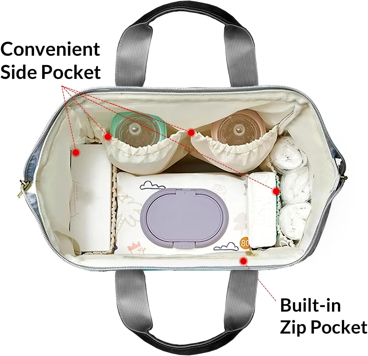 Large Capacity Custom Diaper Bag with Name, Multifunction Personalized Diaper Bag Backpack for Baby Girl Boy, Fashion Shoulder Bag Waterproof Casual Daypack Travel Backpack for Mom