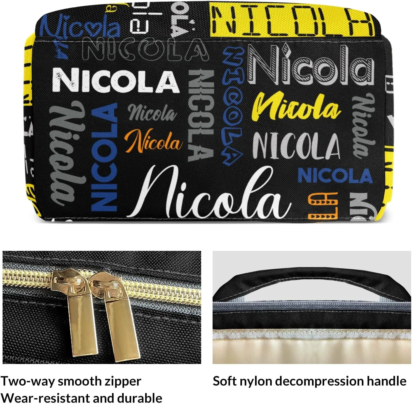 Large Capacity Custom Diaper Bag with Name, Multifunction Personalized Diaper Bag Backpack for Baby Girl Boy, Fashion Shoulder Bag Waterproof Casual Daypack Travel Backpack for Mom