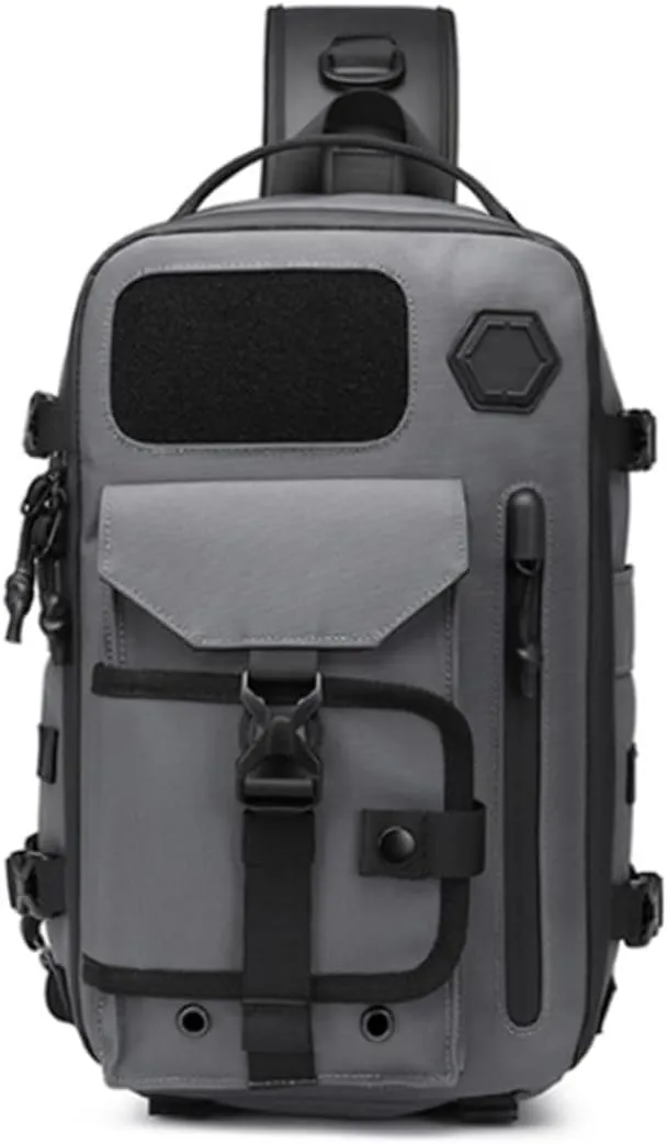 Large Capacity Waterproof Cross Body Shoulder Bag,14in Laptop Backpack,Multipurpose Travel Outdoor Sling Backpack