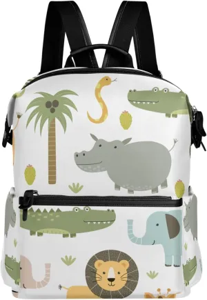 Large Laptop Backpack Travel Daypack - Safari Wild Animals Casual Bag Lightweight Shoulder Bags for Women Teens