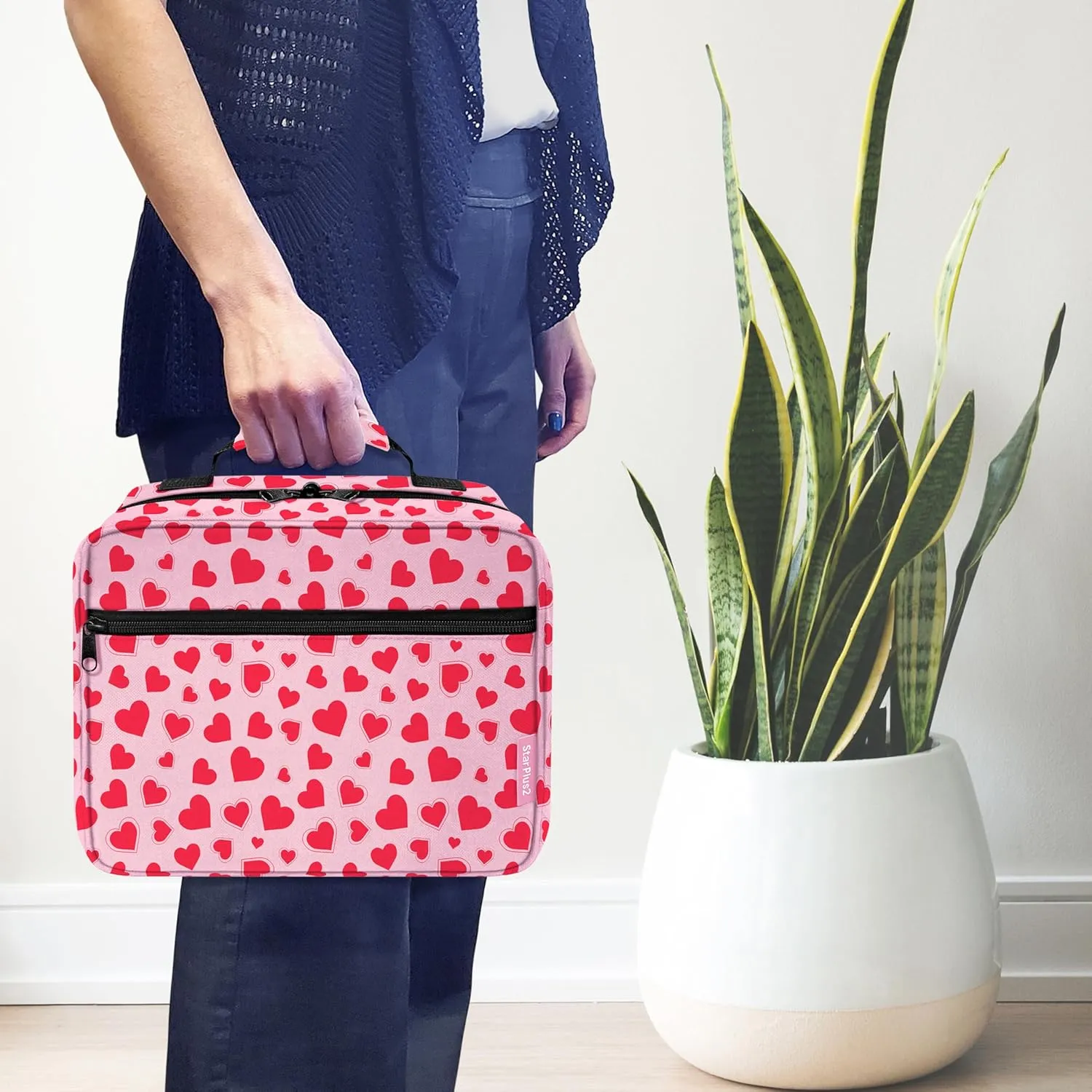 Large Padded Pill Bottle Organizer, Medicine Bag, Case, Carrier for Medications, Vitamins, and Medical Supplies - Travel Medicine Organizer and Home Storage Med Bag - Hearts (Without Lock)