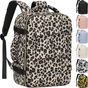 Large Travel Backpack for Women Personal Item for Airlines17 Inch Laptop Backpack College Business Work Weekender Hiking Womens Travel Backpack Leopard Print
